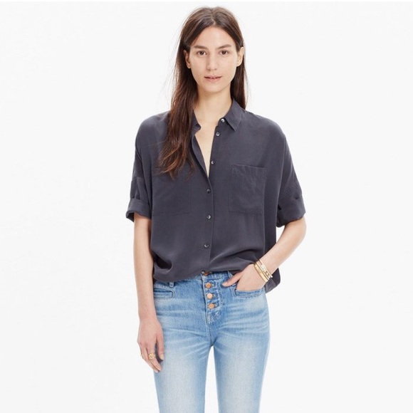Madewell | Silk Courier Shirt - Picture 3 of 13